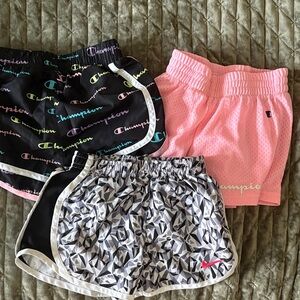 Champion Kids' Shorts Trio - Black, Pink, and Gray
